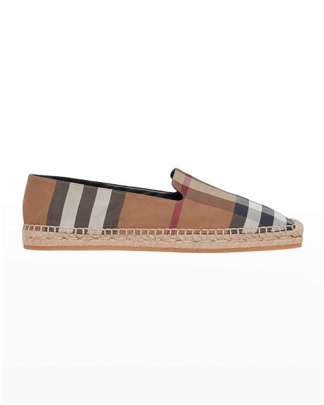 burberry alport check espadrille slip-on loafers|Burberry Women's Alport Vintage Check Espadrille Flats.